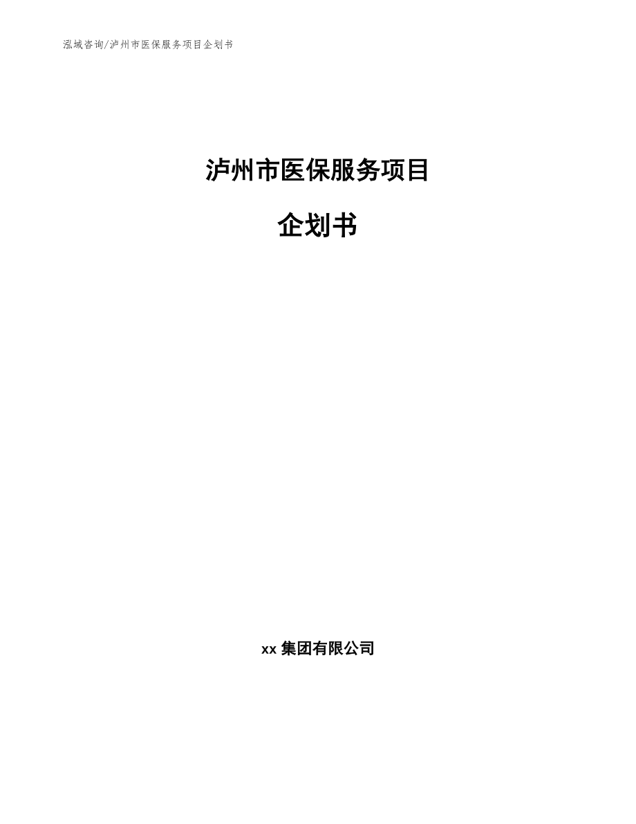 泸州市医保服务项目企划书_范文_第1页