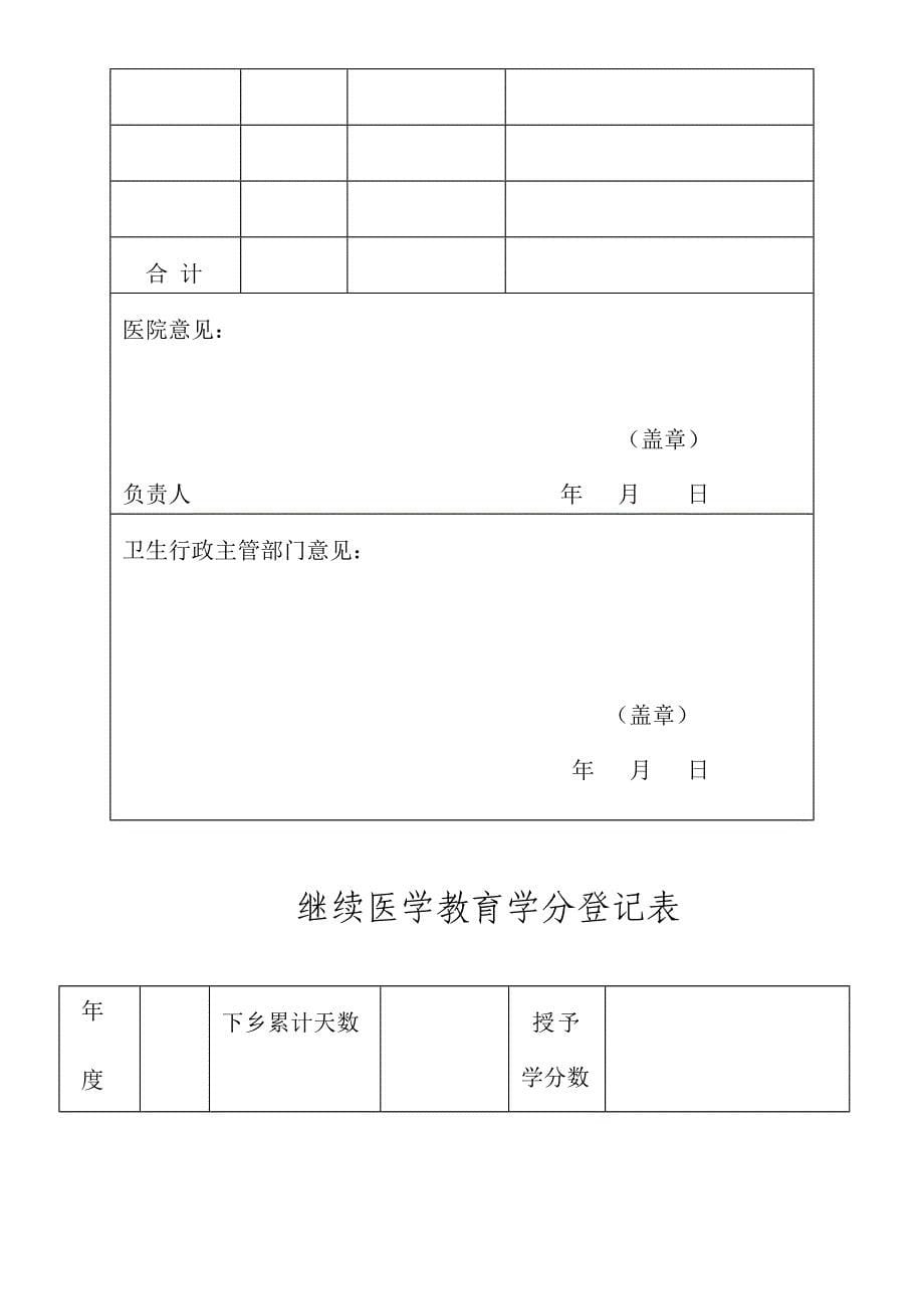 山西省医务人员下乡登记卡_第5页