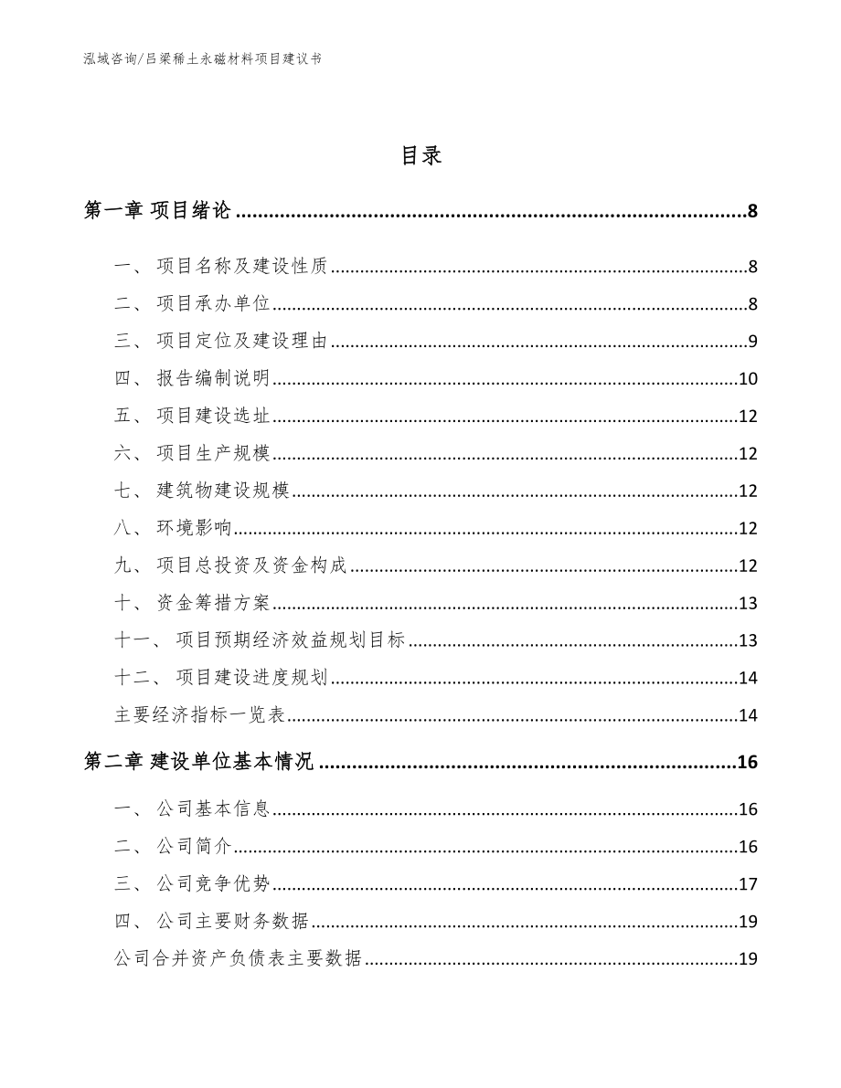 吕梁稀土永磁材料项目建议书（范文模板）_第2页