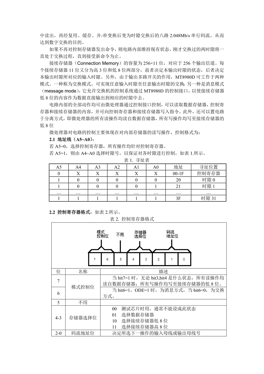 时隙交换电路MT8980D在程控机中的应用C语言_第2页