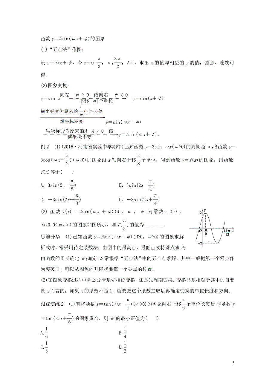 高考数学大二轮总复习增分策略专题三三角函数解三角形与平面向量第1讲三角函数的图象与性质试题_第3页