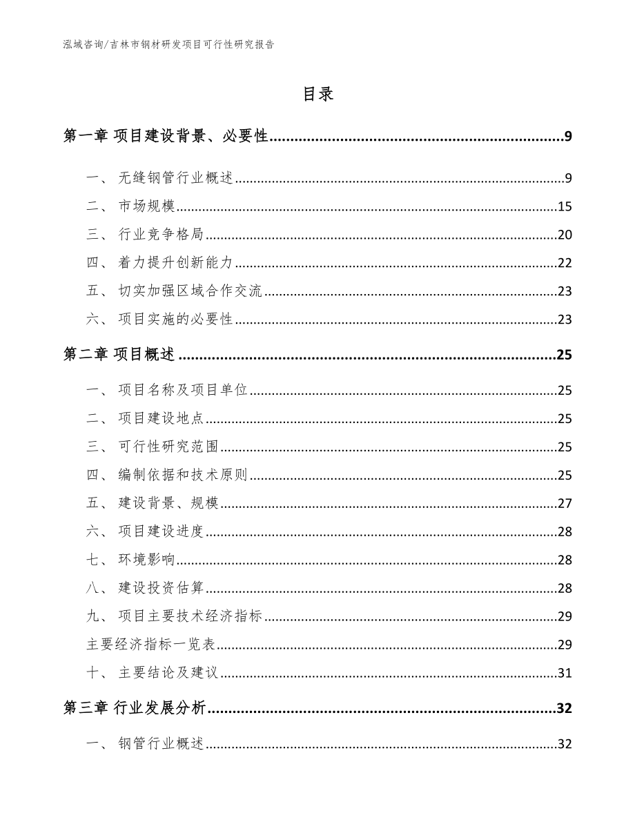 吉林市钢材研发项目可行性研究报告模板范本_第1页