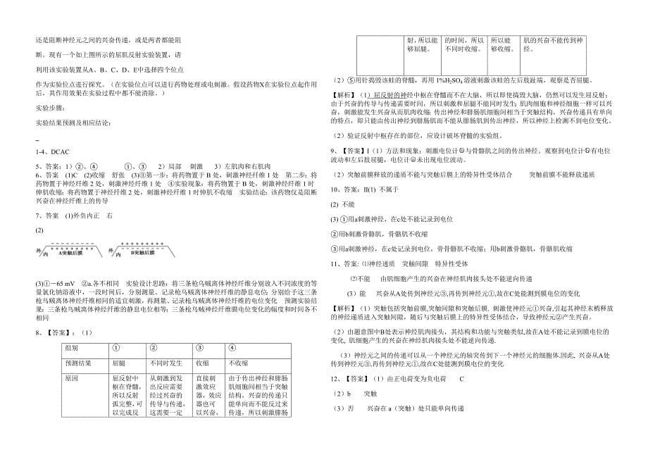 神经调节的相关实验题_第5页