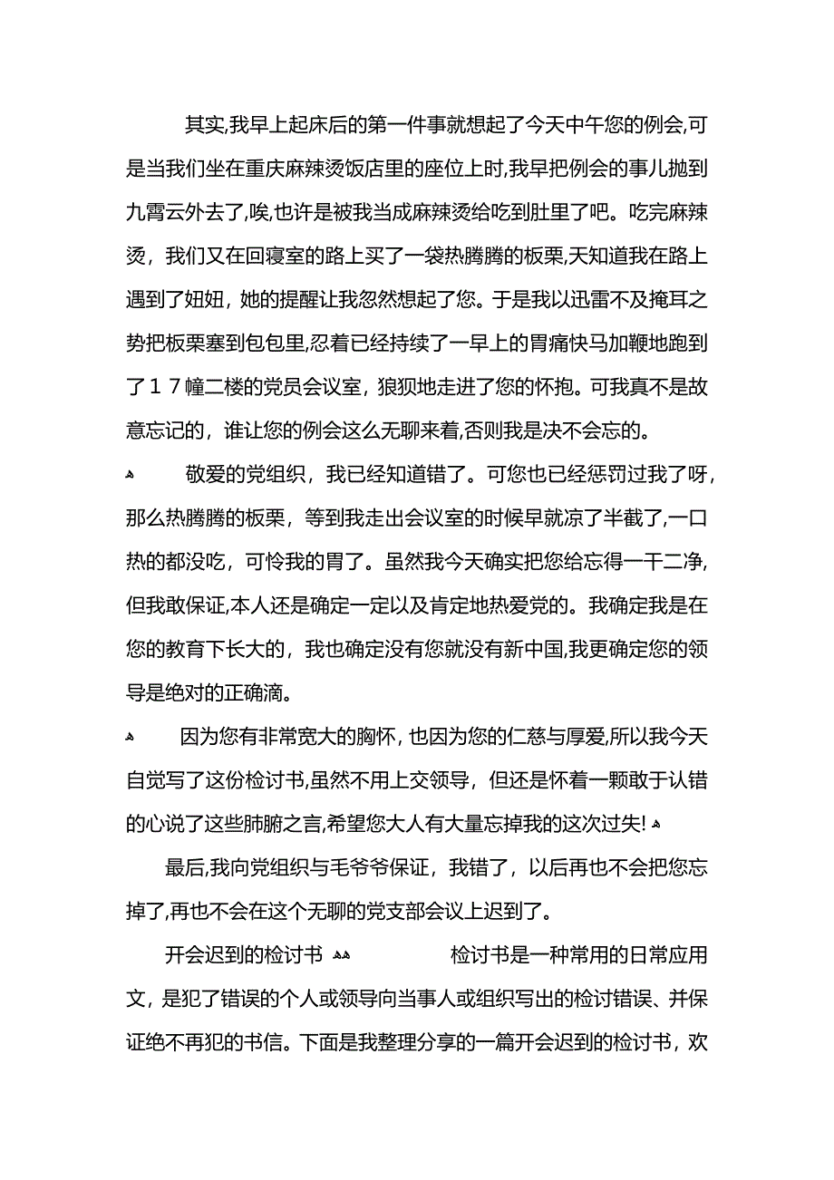 例会开会迟到的检讨书_第3页