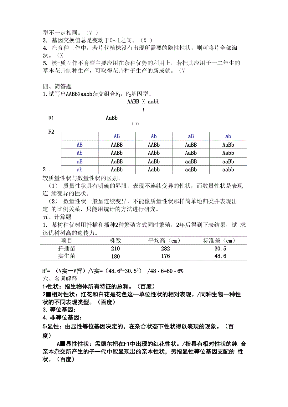 育种及答案_第4页