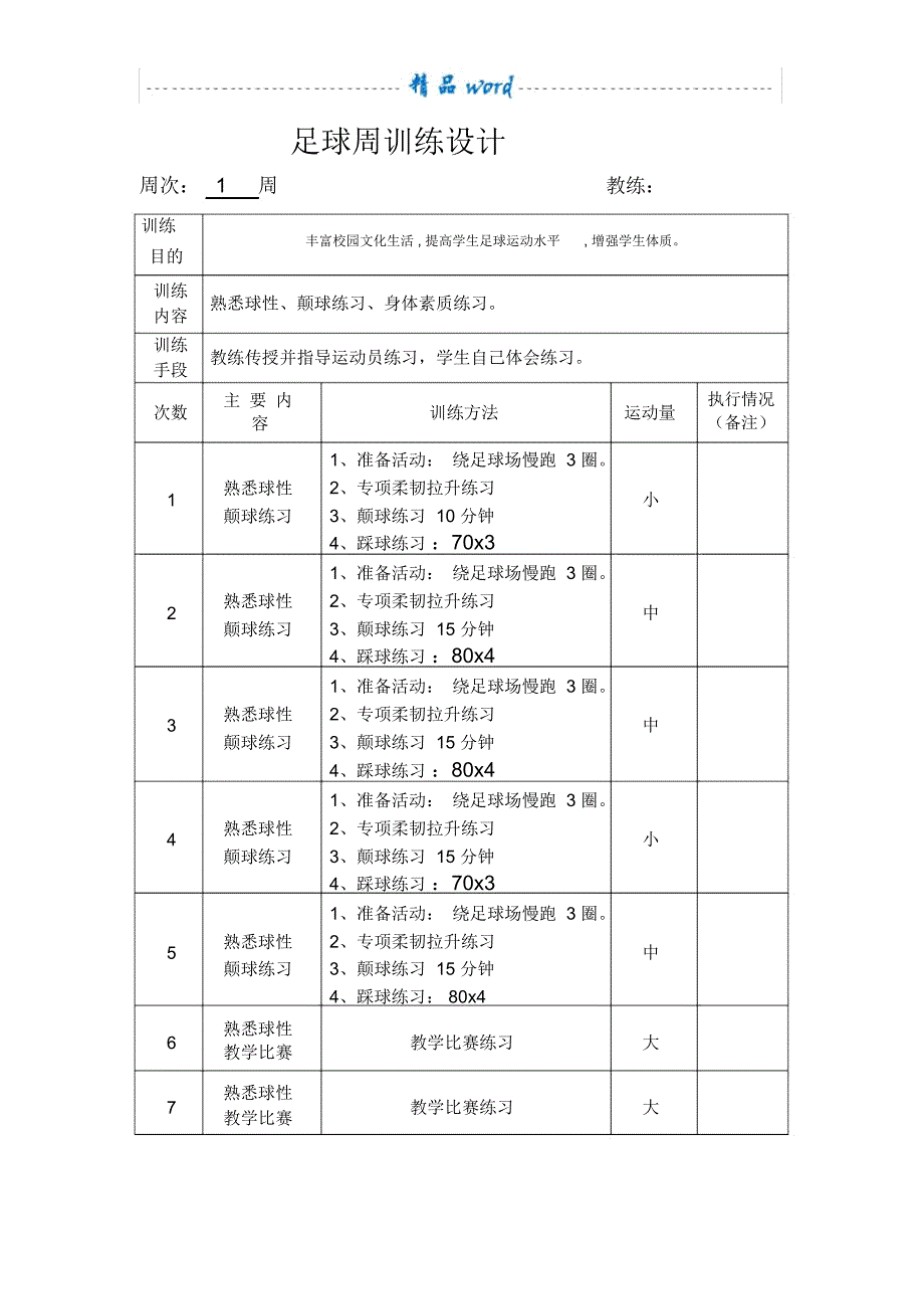 足球训练周计划_第1页