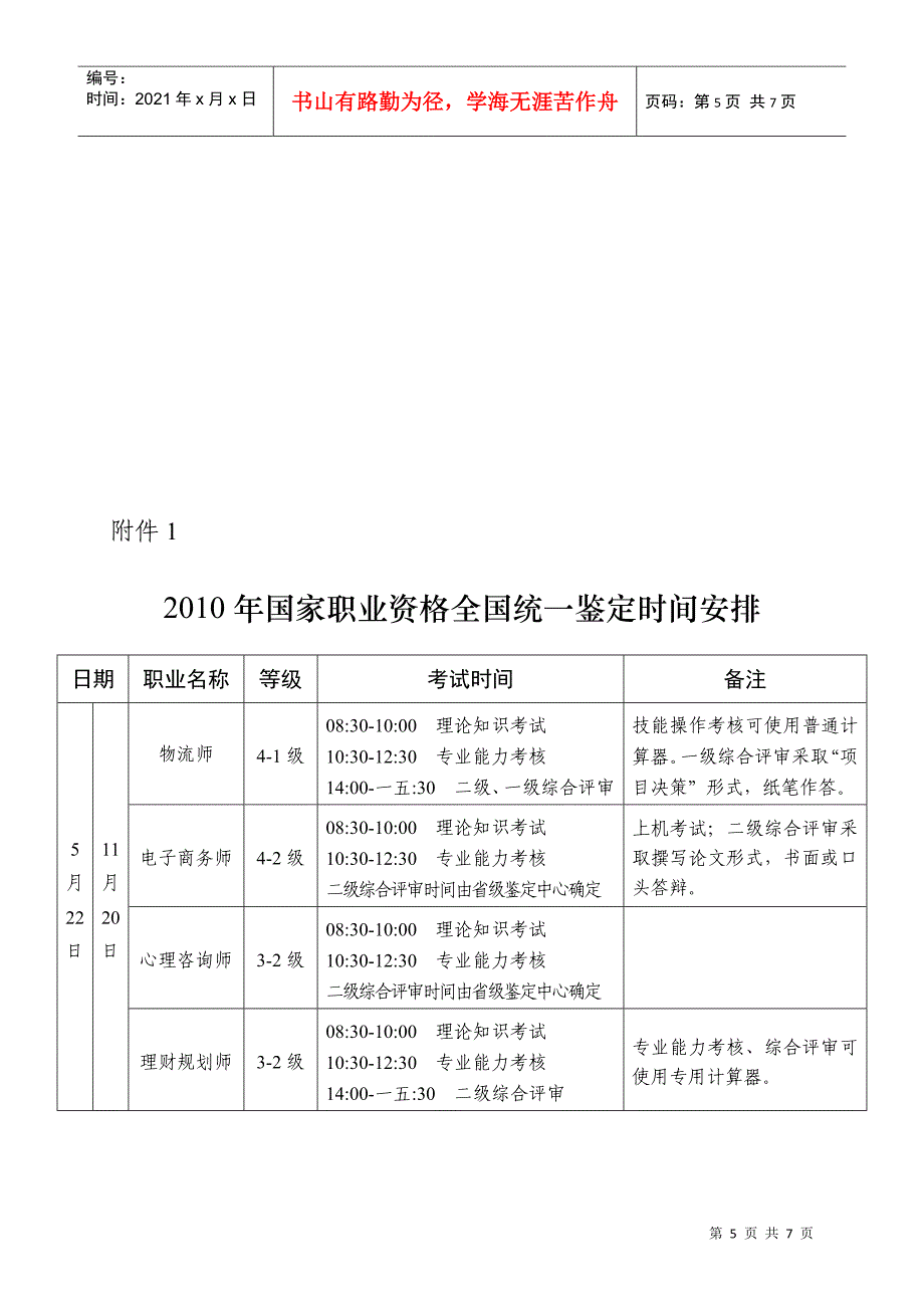 国家职业资格全国统一鉴定考核方案_第1页