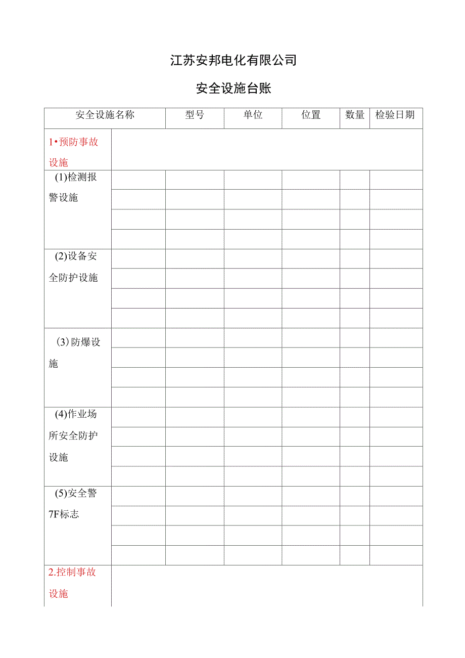 安全设施台账式样_第2页