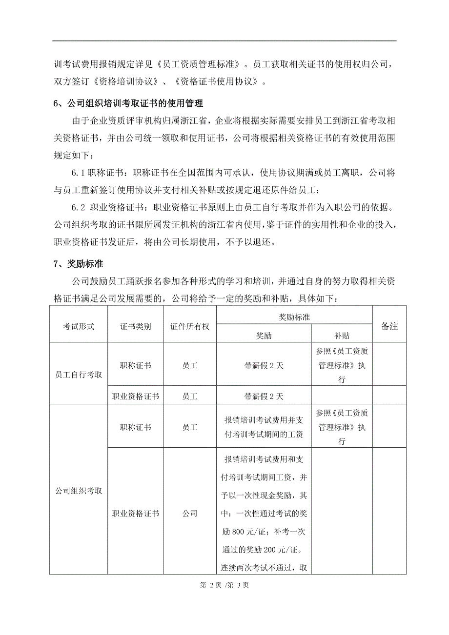 员工参加资格考试的奖励办法_第2页