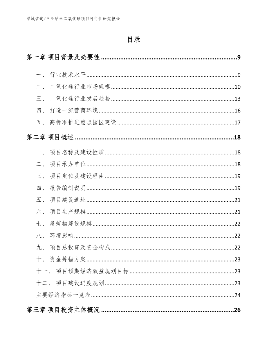 三亚纳米二氧化硅项目可行性研究报告（模板参考）_第1页