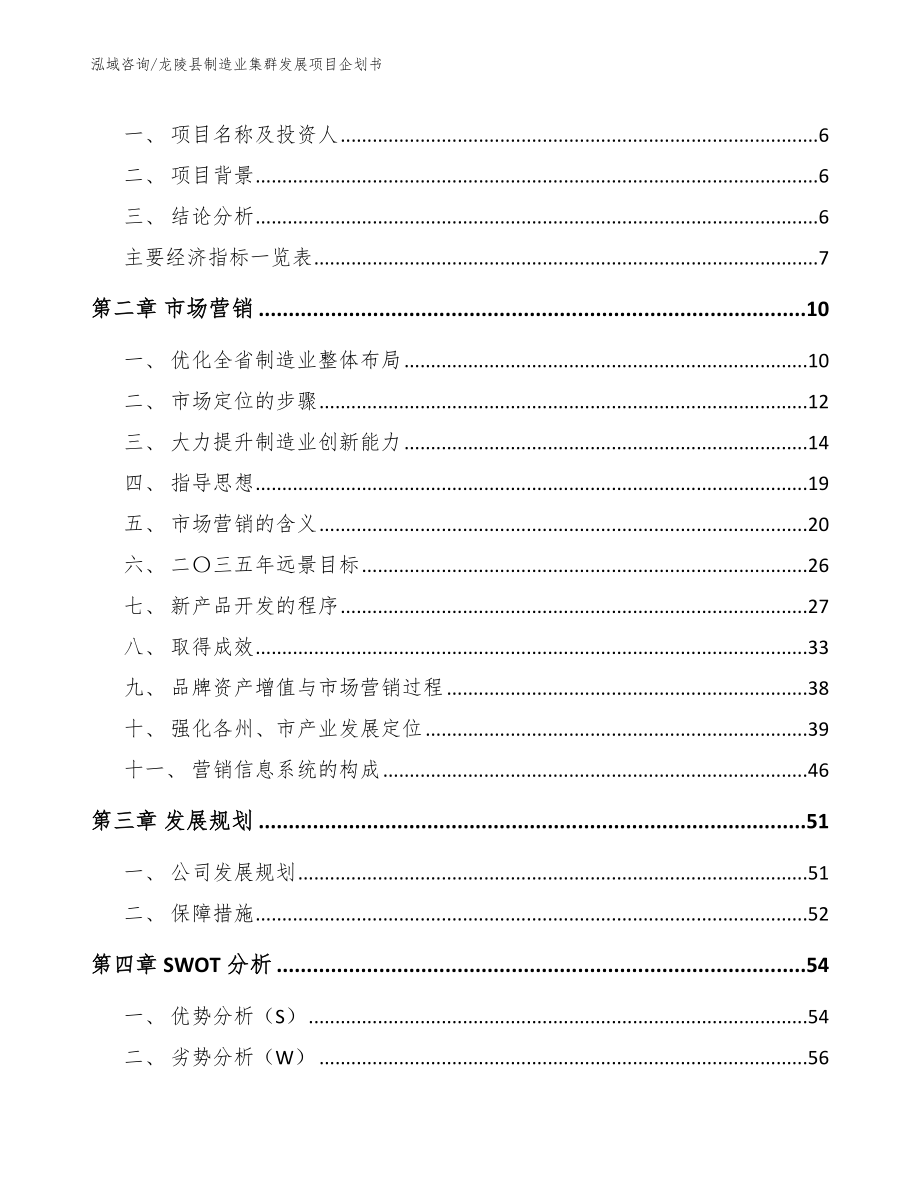 龙陵县制造业集群发展项目企划书（范文参考）_第2页
