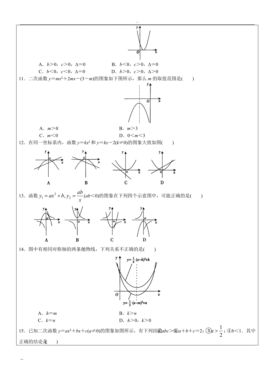 二次函数基础知识和经典练习题_第4页