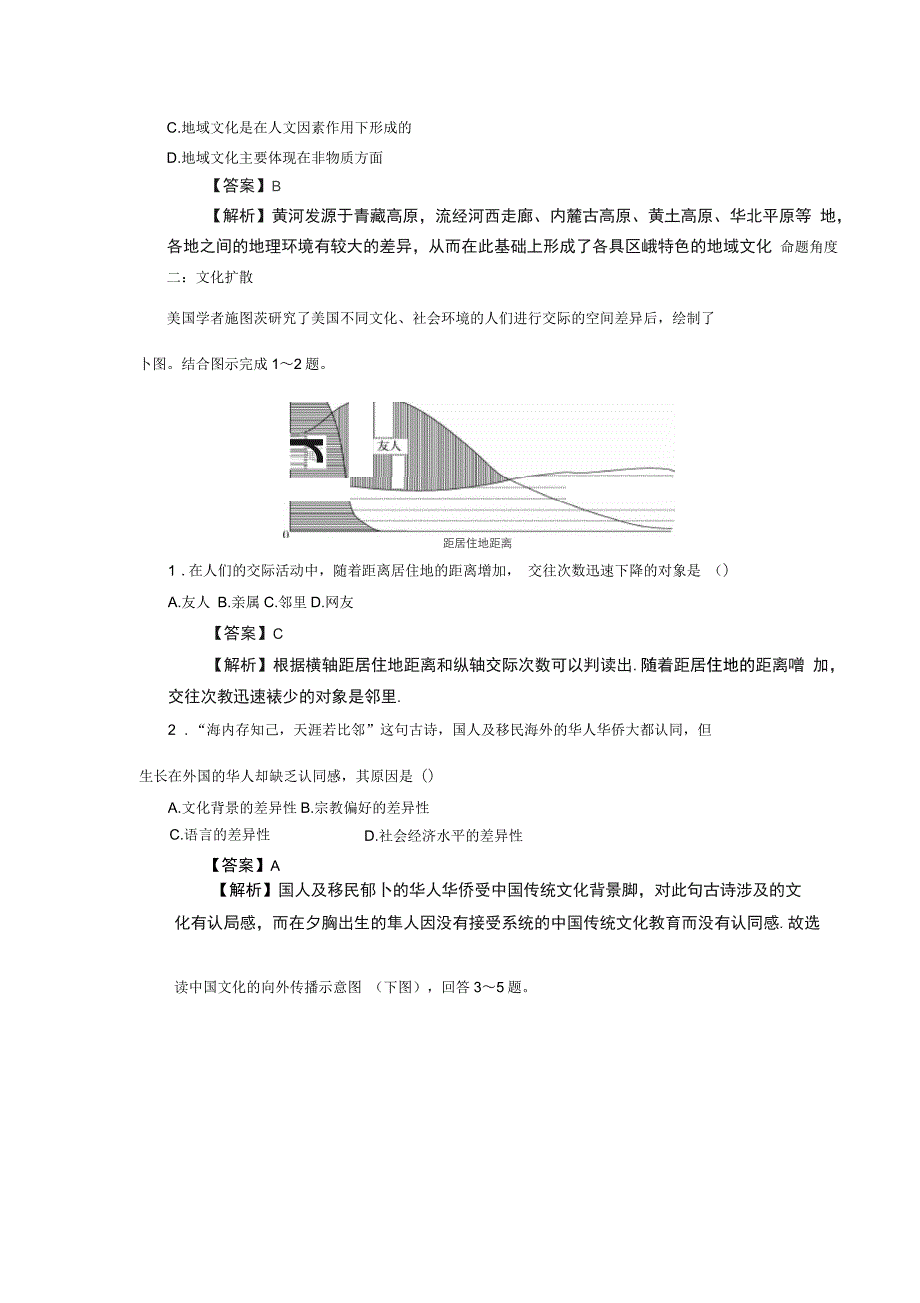 高考专题复习解析文化源地、文化区与文化的空间扩散_第2页
