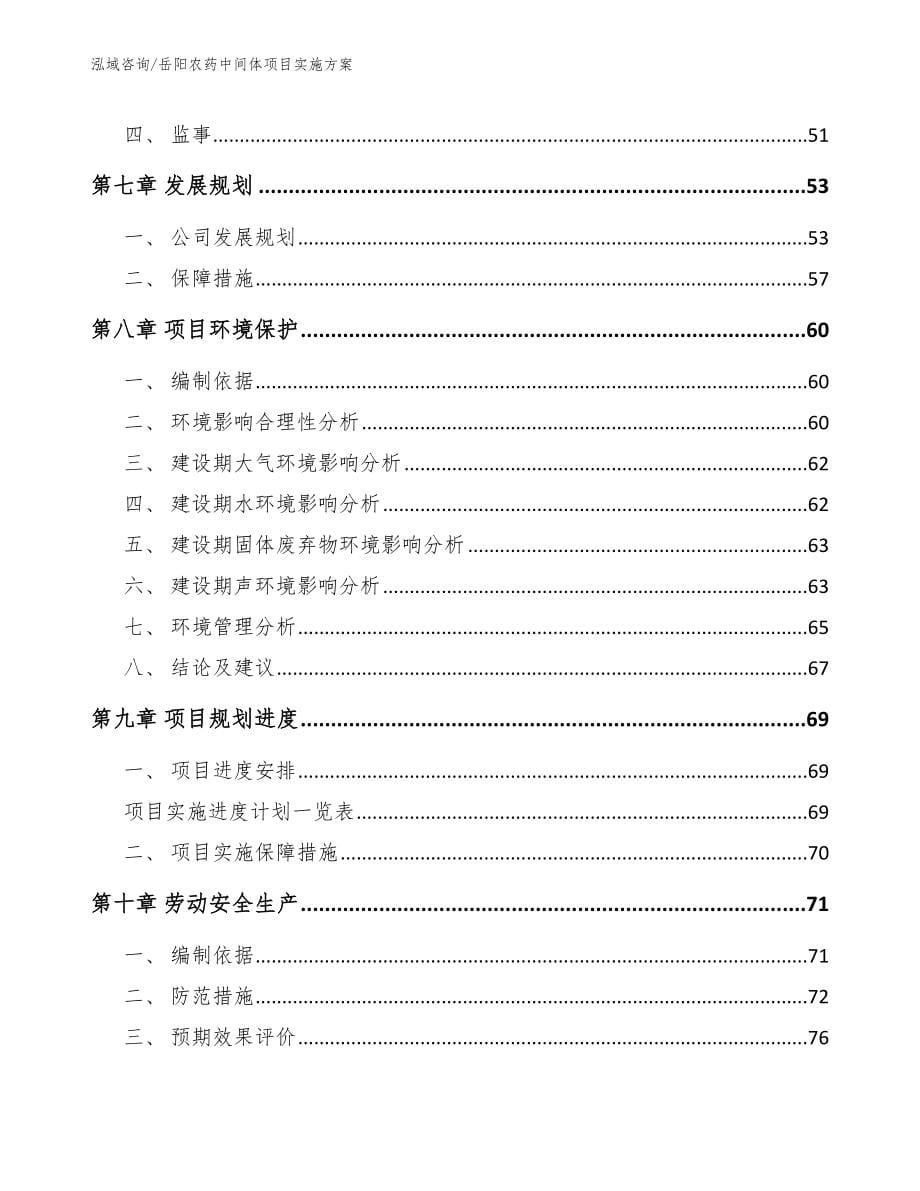 岳阳农药中间体项目实施方案_参考模板_第5页