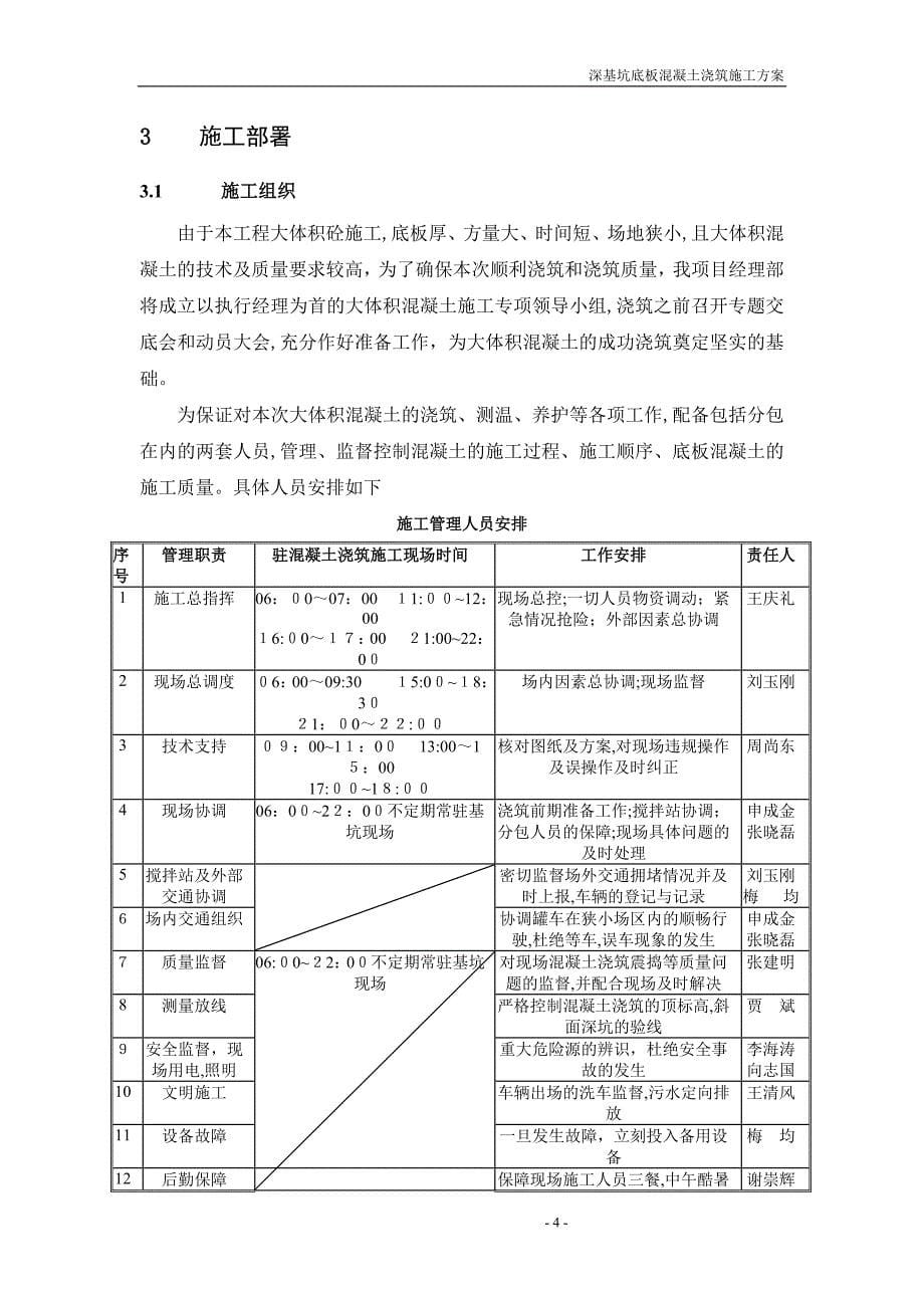 深基坑混凝土浇筑施工方案试卷教案_第5页