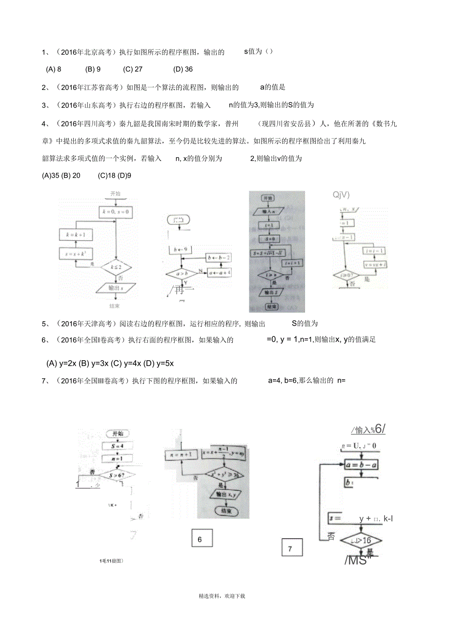 程序框图高考题汇编_第4页