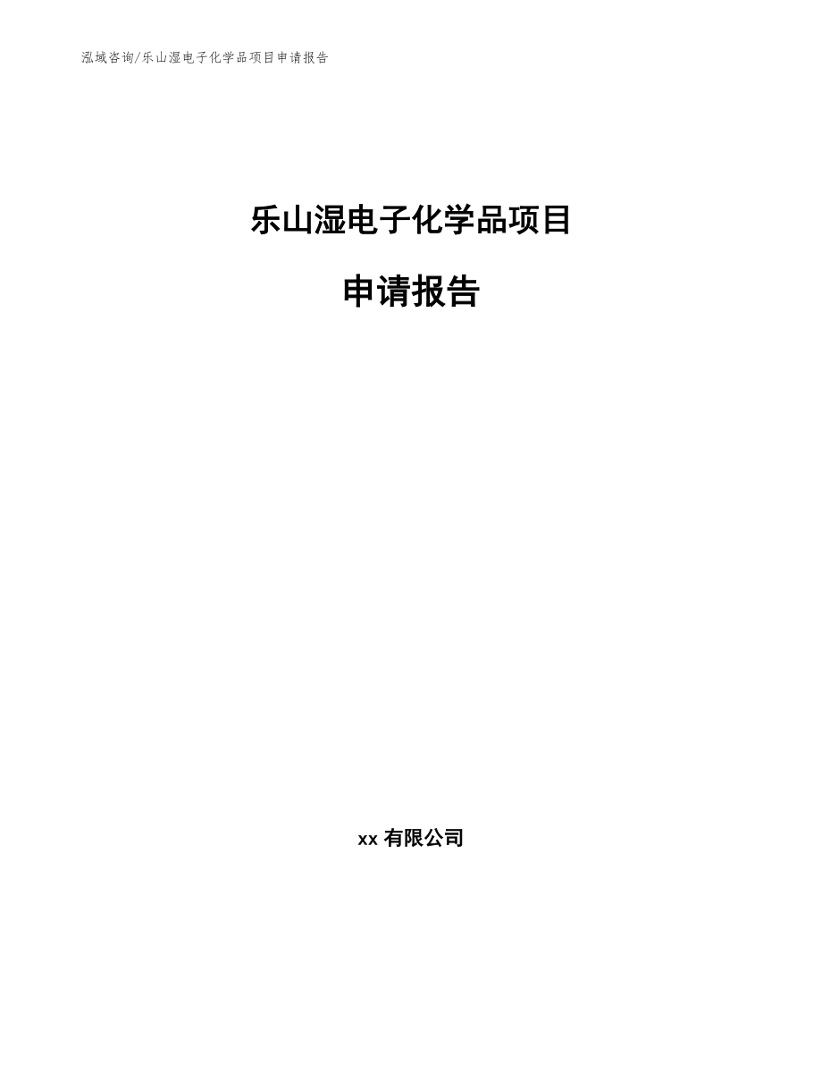 乐山湿电子化学品项目申请报告_参考范文_第1页