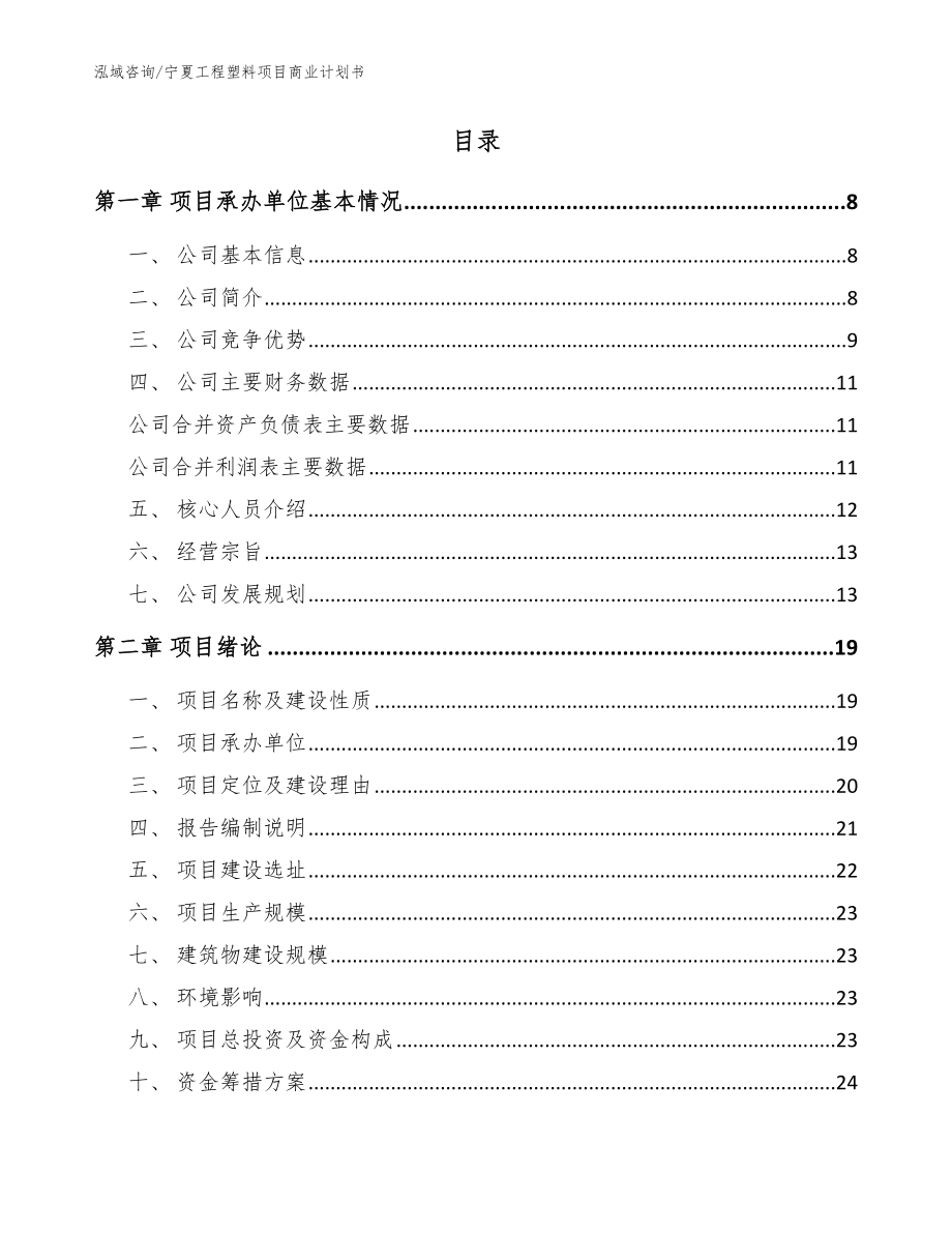 宁夏工程塑料项目商业计划书范文_第2页