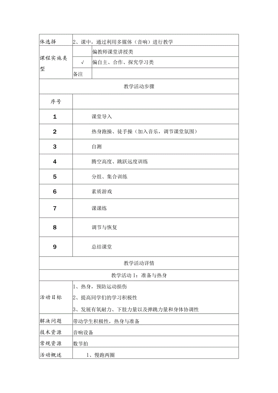 初一《体育与健康》立定跳远 教学设计_第2页