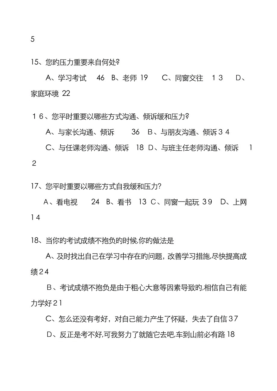 学生学习情况调查表问卷调查_第4页