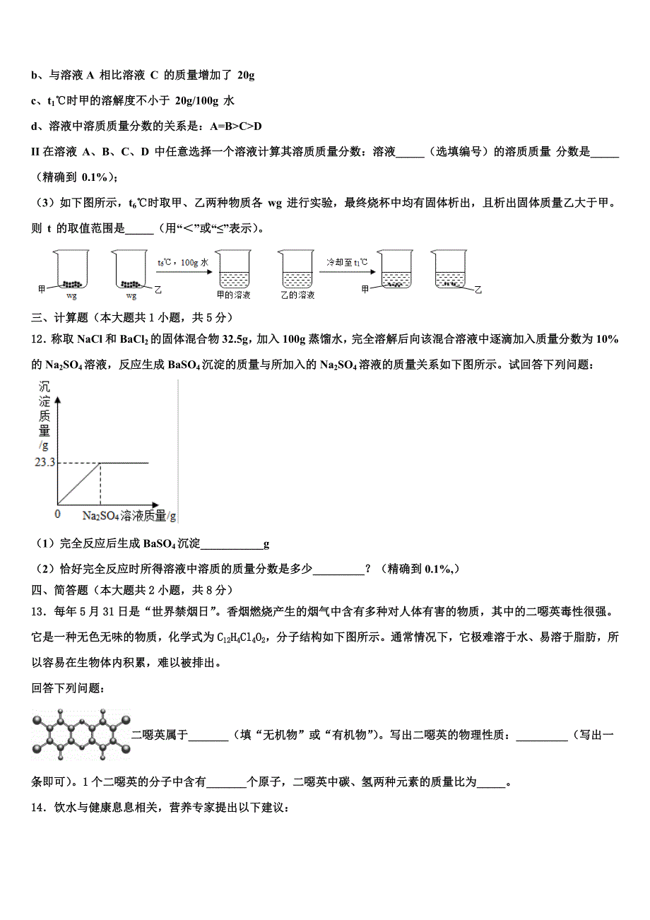 2023届重庆市西南大附中毕业升学考试模拟卷化学卷含解析_第4页