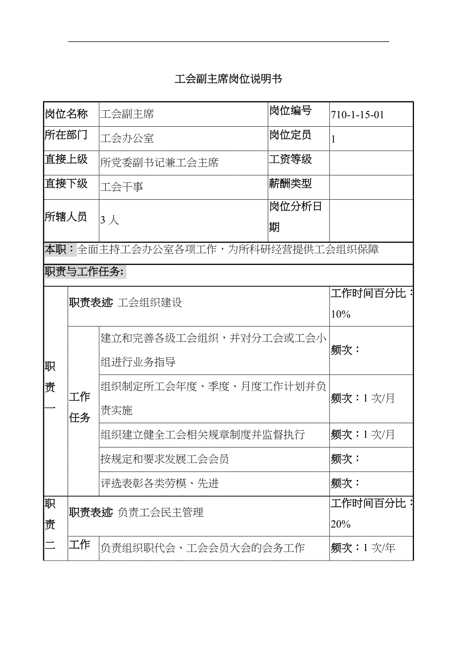 中船重工研究所工会副主席岗位说明书_第1页