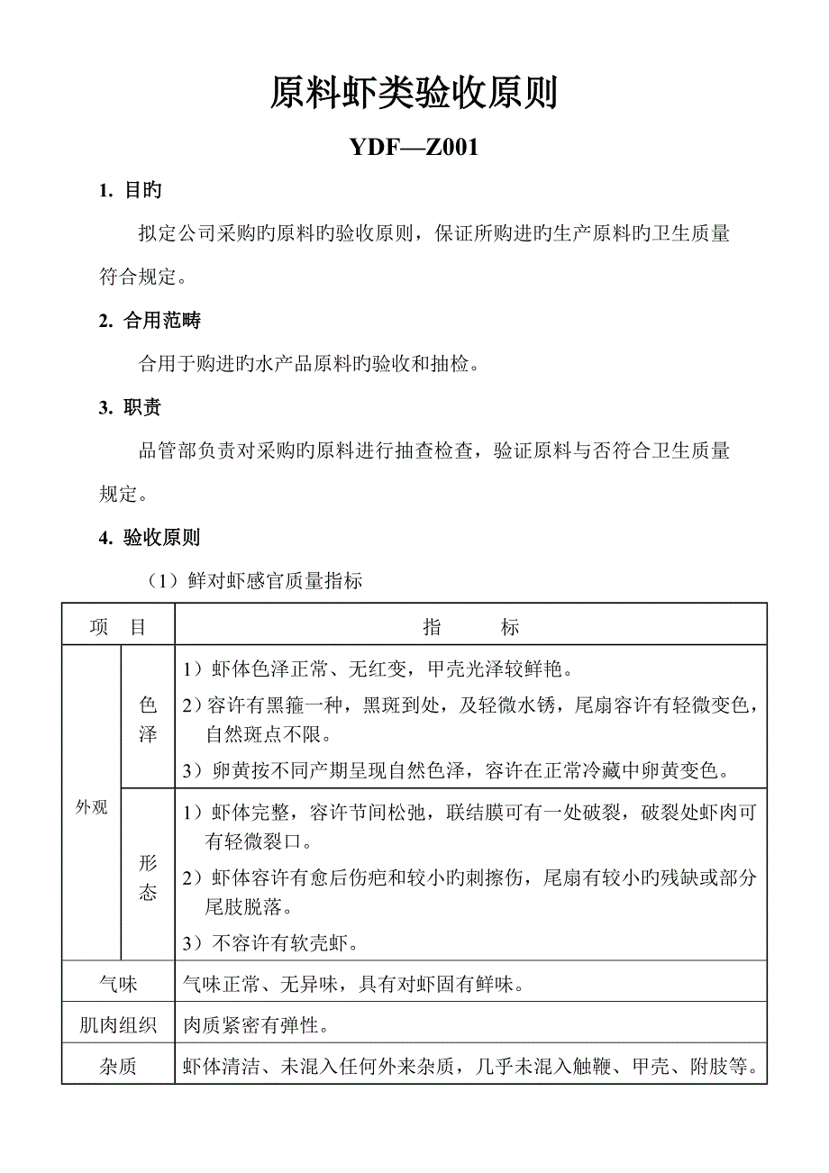 原料验收重点标准_第1页