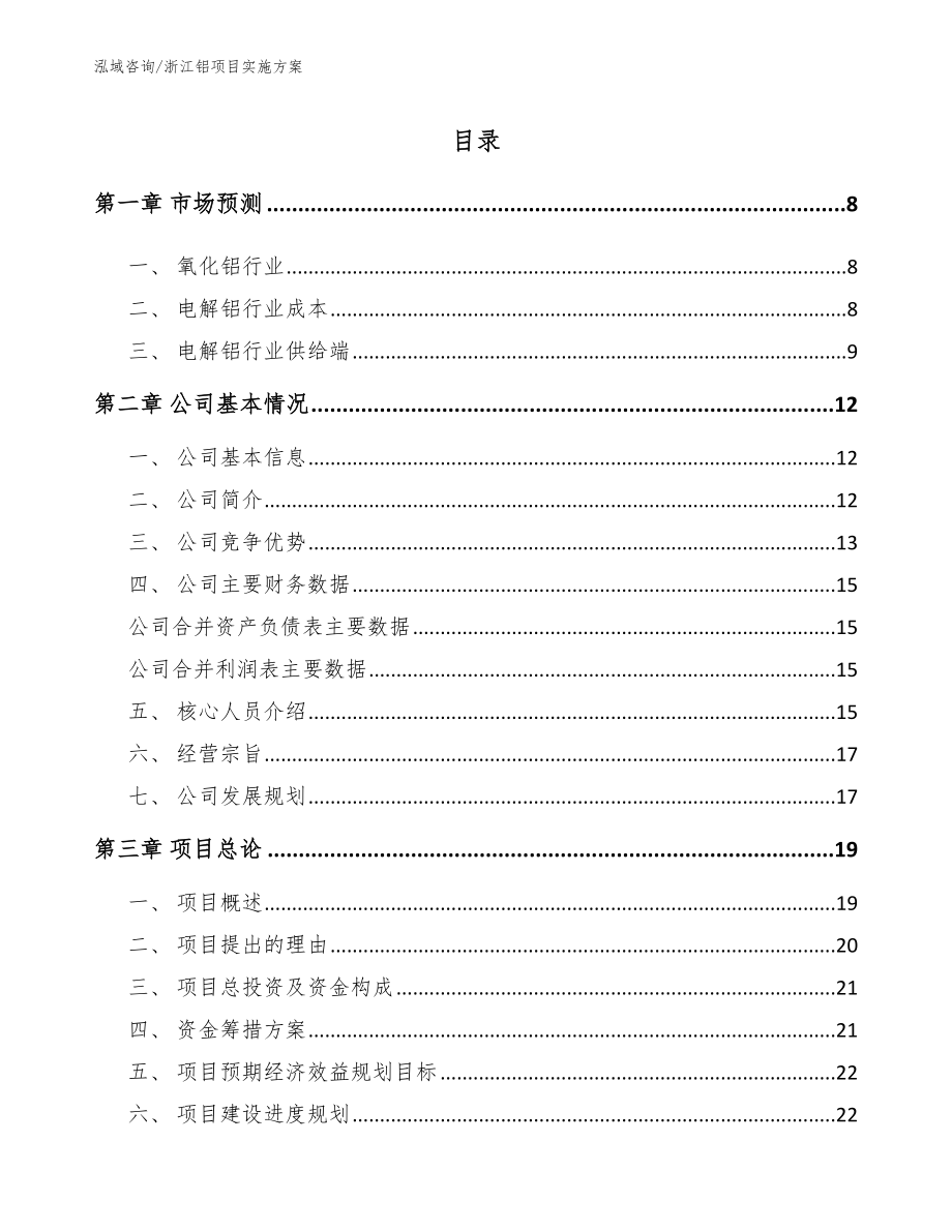 浙江铝项目实施方案【范文模板】_第1页