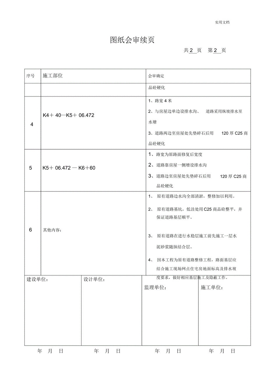 跃进公路施工图纸会审记录_第2页