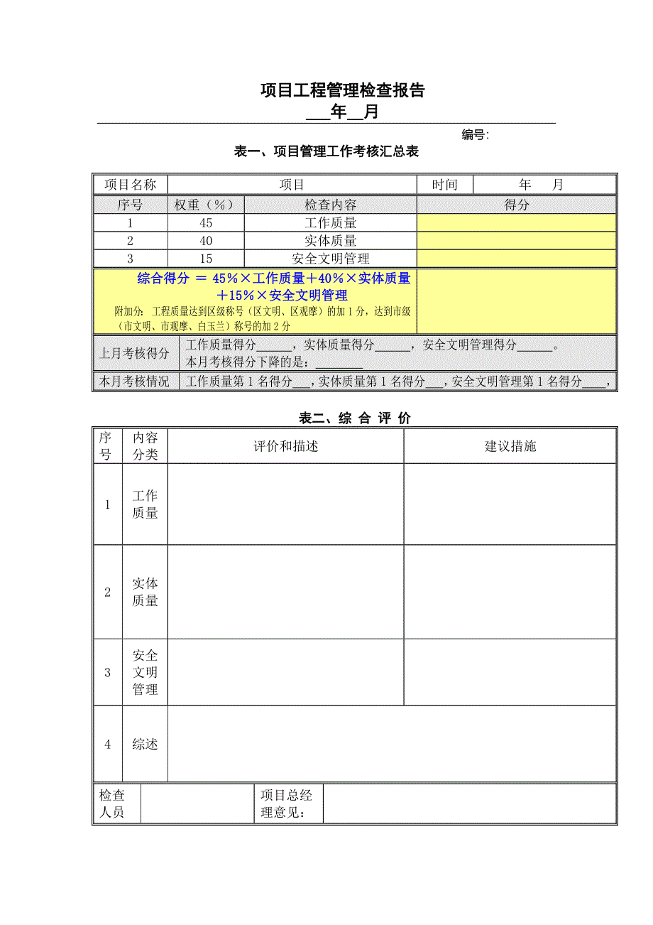 项目工程管理检查报告_第1页