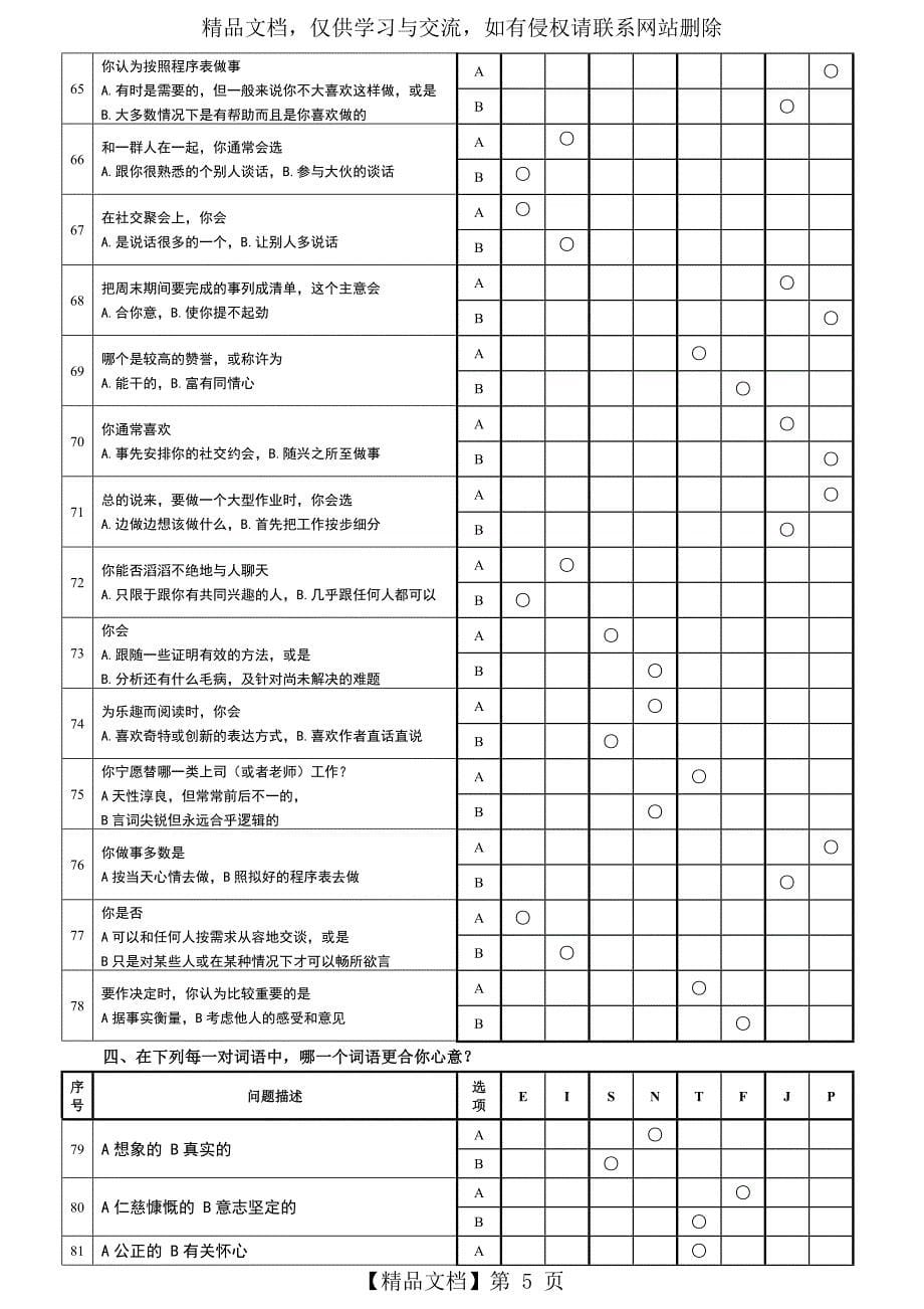 《MBTI职业性格测试93题》_第5页