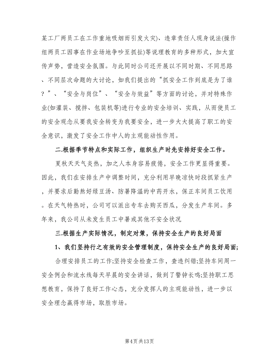 公司安全生产工作计划标准模板（五篇）.doc_第4页