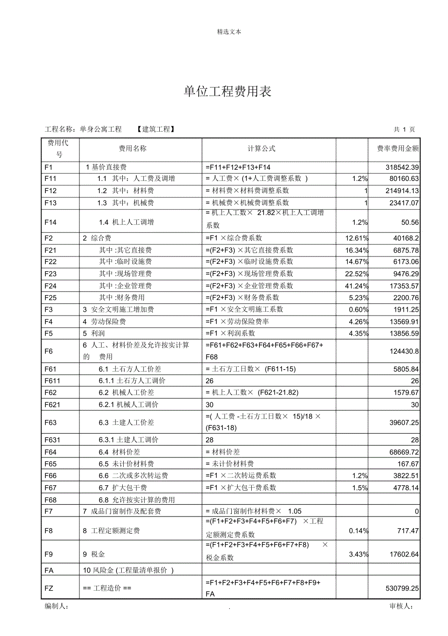 工程估价课程设计报告实例_第3页