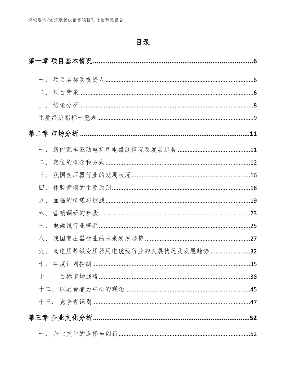 湛江纸包线销售项目可行性研究报告_第2页