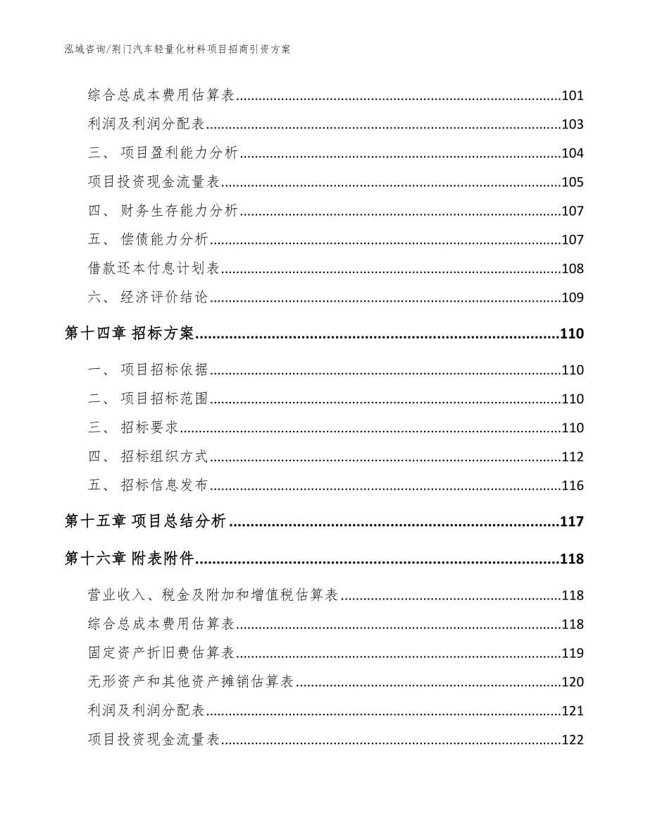 荆门汽车轻量化材料项目招商引资方案【模板范文】_第5页