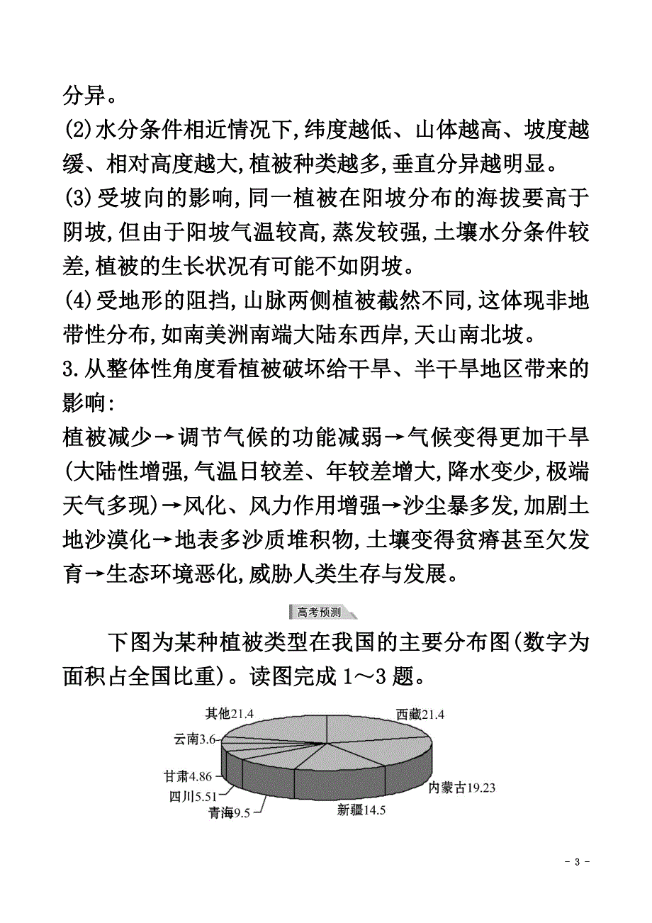 （新课标）2021届高考地理二轮专题复习微专题突破练六植被类型及分布_第3页