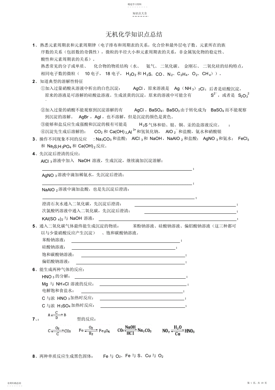 2022年初中化学-无机化学知识点总结_第1页