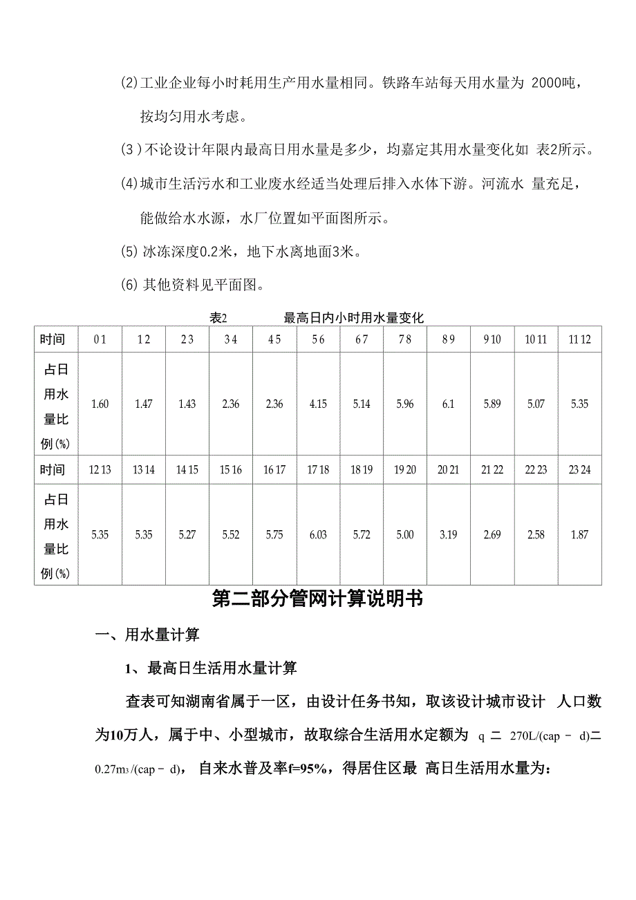 给水管网课程设计说明书_第4页