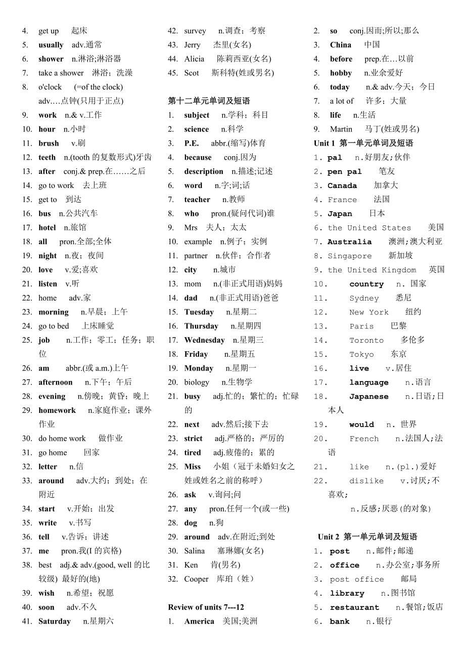 七年级英语单词表人教版(新课标)_第5页