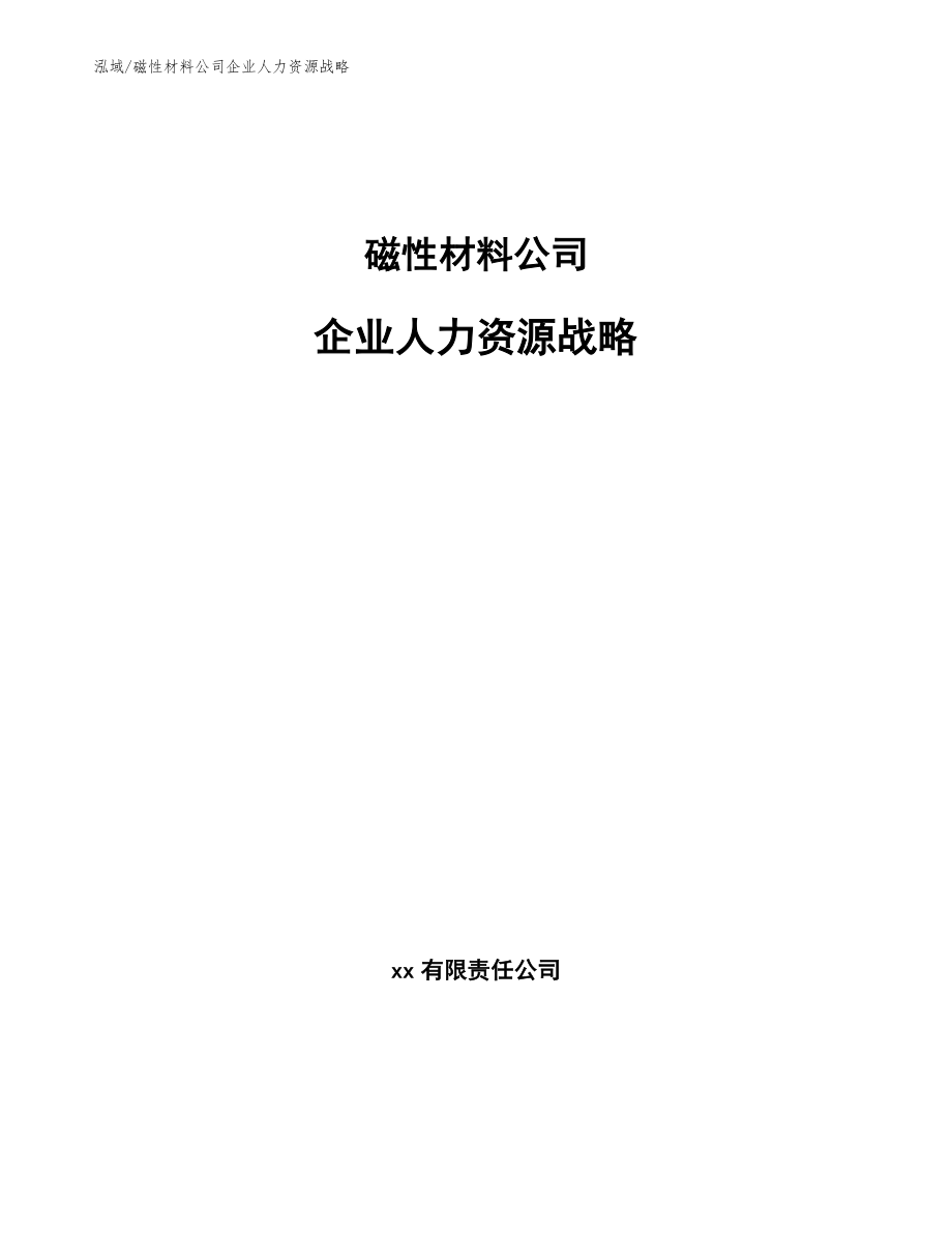 磁性材料公司企业人力资源战略【参考】_第1页