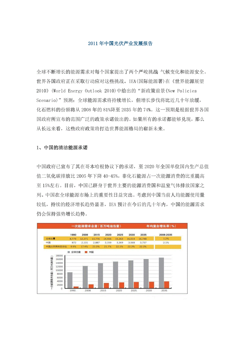 XXXX年中国光伏产业发展报告_第1页