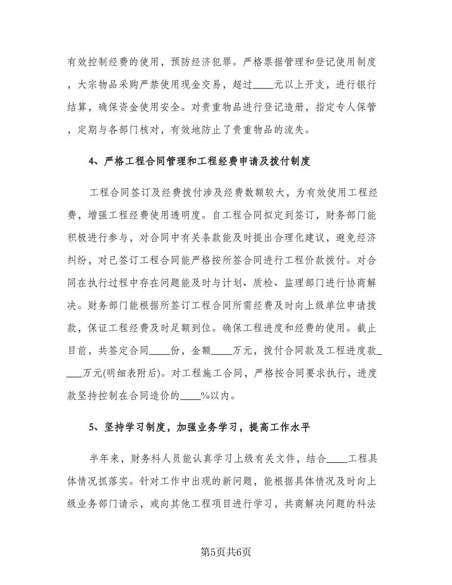 财务部个人工作总结及计划范文模板推荐标准范文（二篇）.doc_第5页