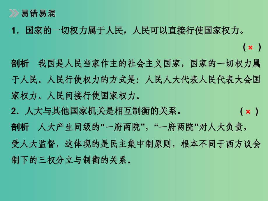 高考政治 第二部分 专题七 发展社会主义民主政治课件.ppt_第3页