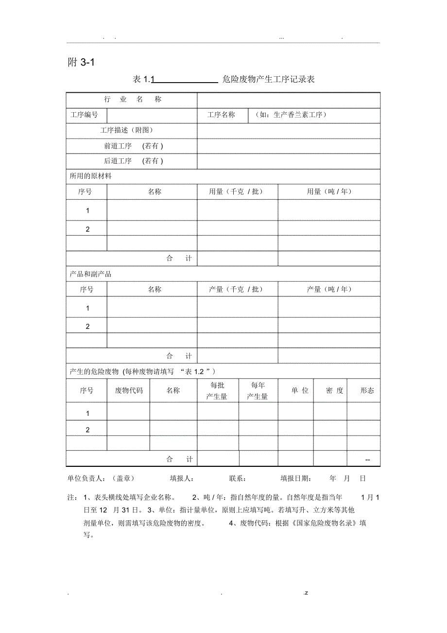 危险废物管理台账(环保部指南版本)_第5页