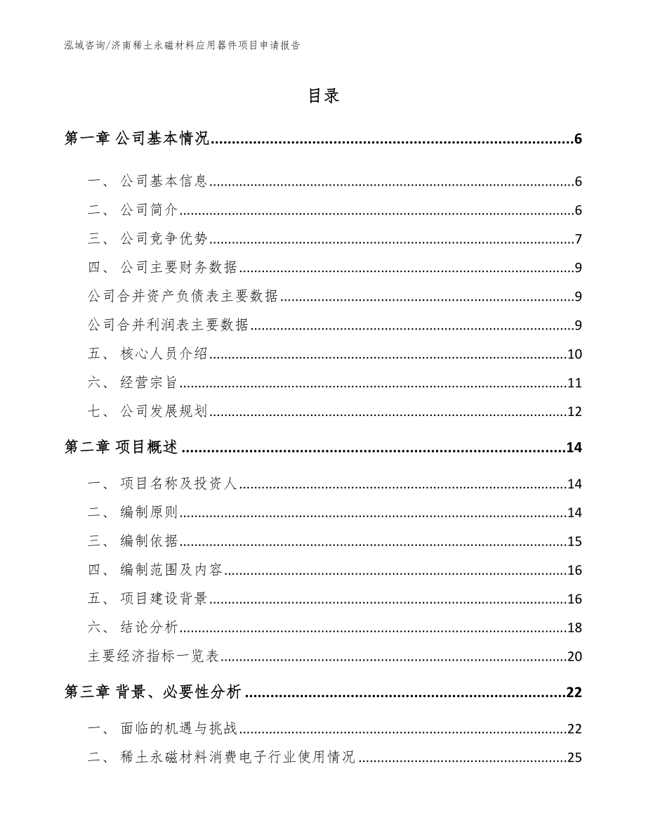 济南稀土永磁材料应用器件项目申请报告_第1页