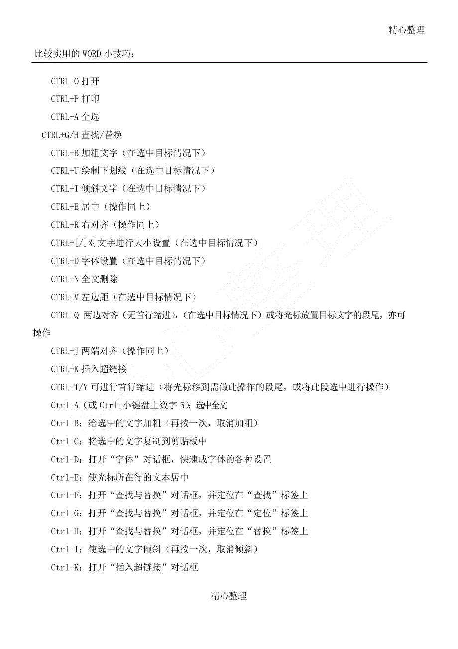 Word快捷键大全(已分类并排版)_第1页