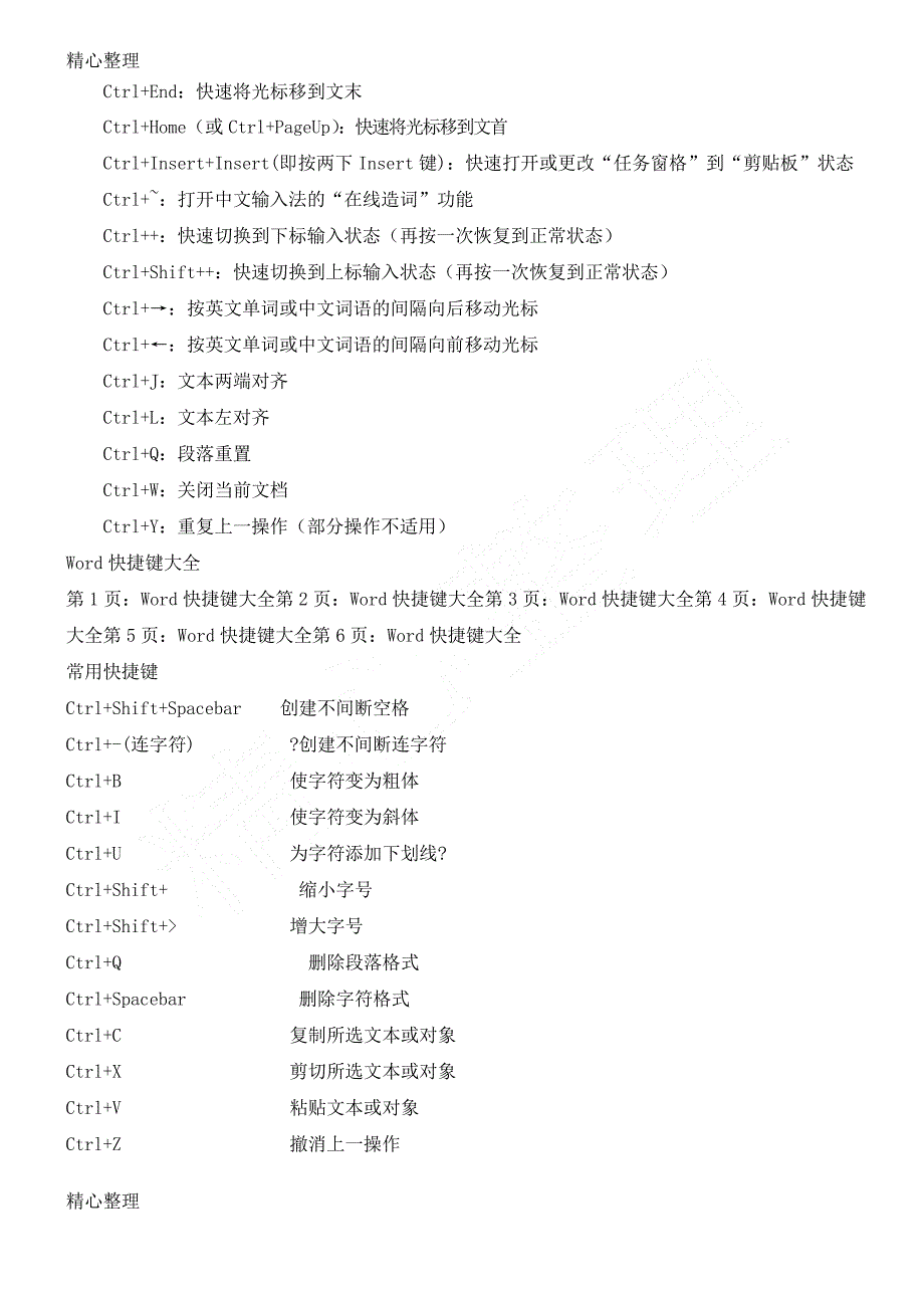 Word快捷键大全(已分类并排版)_第3页