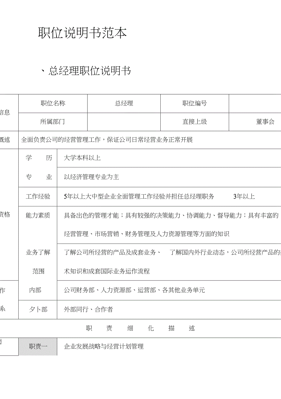 职位说明书范本_第1页