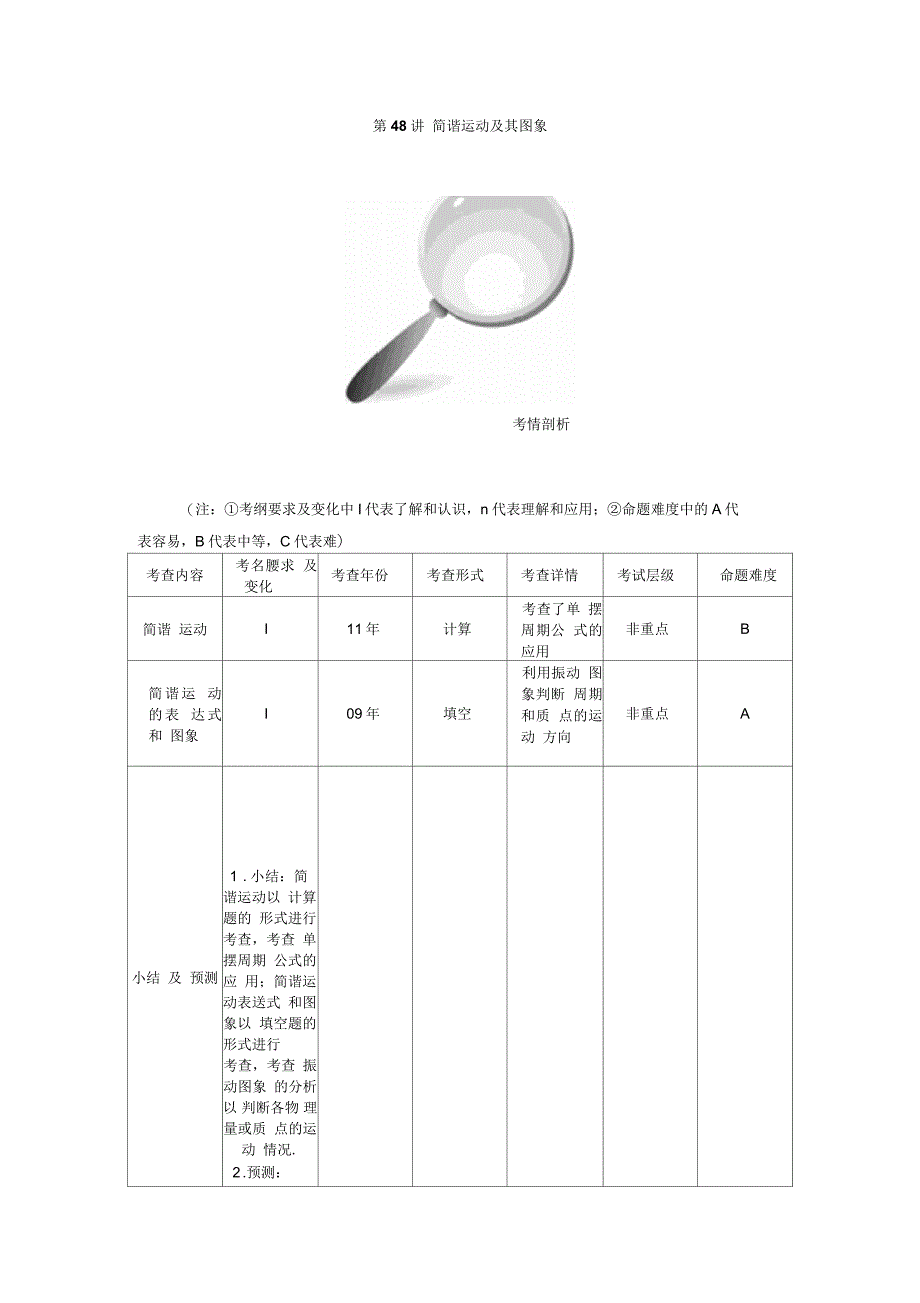 高中物理选修3-4第十一章第48讲简谐运动及其图象_第1页