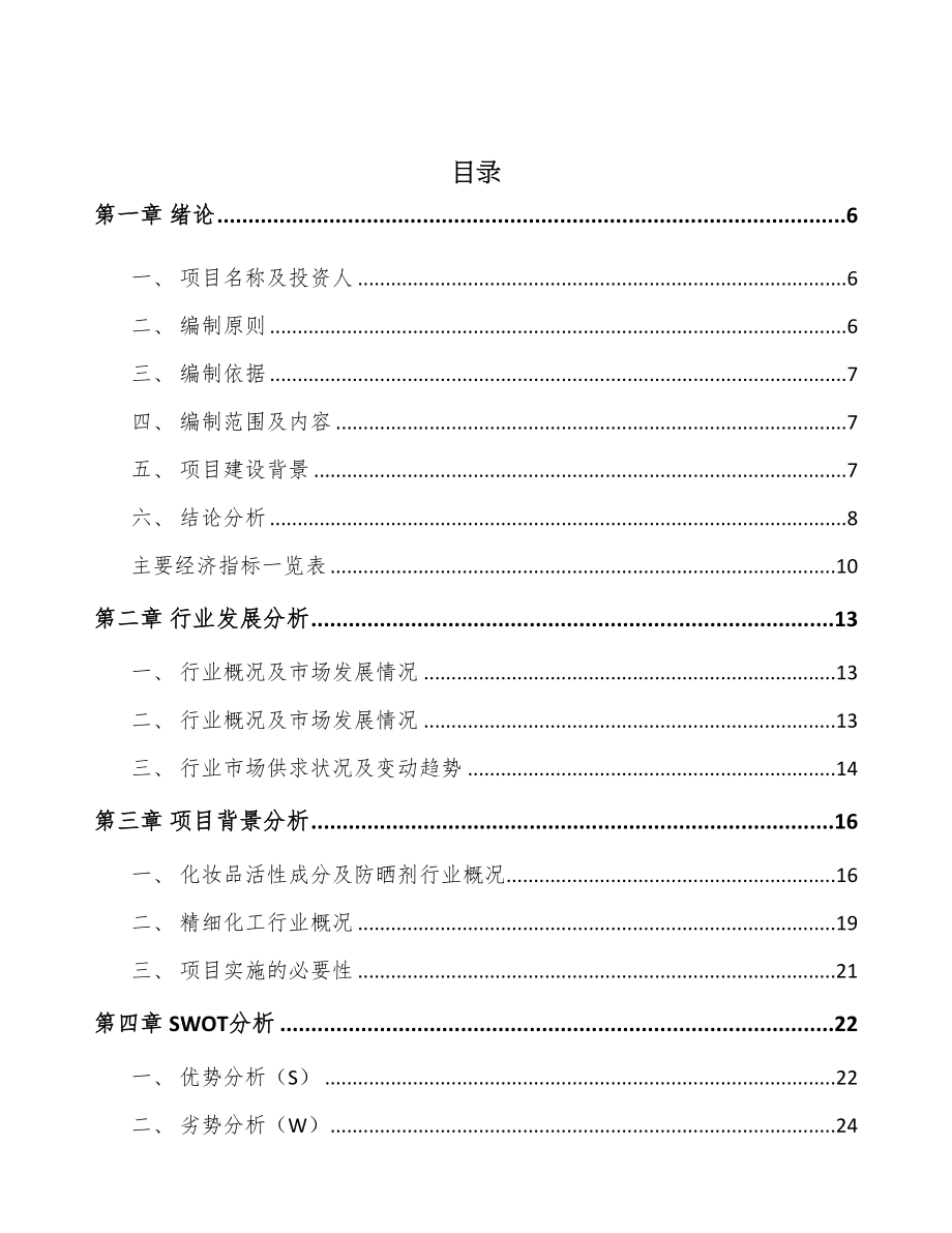 河南化学防晒剂项目可行性研究报告(DOC 62页)_第2页